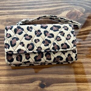 Vera Bradley Leopard Print Quilted Wristlet